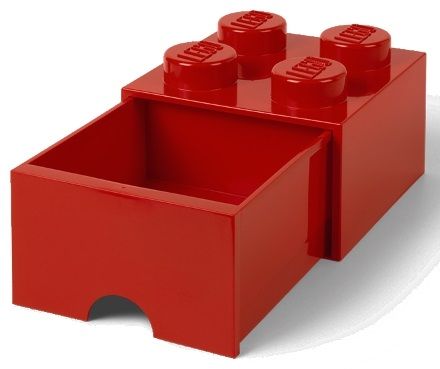 Levně LEGO Úložný box 4 s šuplíkem červená