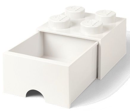 LEGO Úložný box 4 s šuplíkem bílá