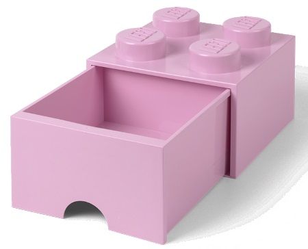 Levně LEGO Úložný box 4 s šuplíkem světle růžová