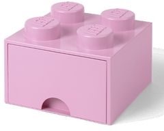 LEGO Úložný box 4 s šuplíkem světle růžová