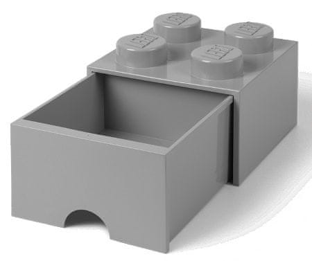 LEGO Úložný box 4 s šuplíkem šedá