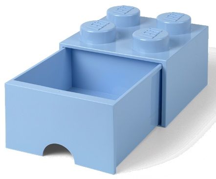 LEGO Úložný box 4 s šuplíkem světle modrá