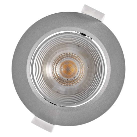Emos LED bodové svítidlo stříbrné, kruh, teplá bílá (7 W)