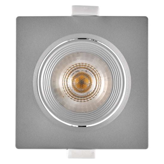 Emos LED bodové svítidlo stříbrné, čtverec, teplá bílá (7 W)