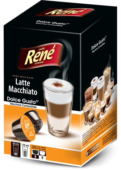 René Latte Macchiato kapsle pro kávovary Dolce Gusto 16 ks, 4 balení
