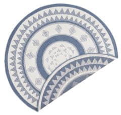 NORTHRUGS Kusový koberec Twin Supreme 103414 Jamaica blue creme kruh – na ven i na doma 200x200 (průměr) kruh