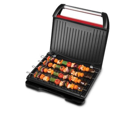 George Foreman 25030-56  Steel Compact Grill Red