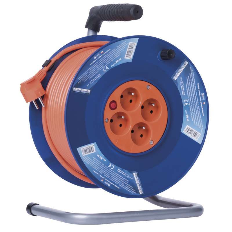 Emos PVC prodlužovací kabel na bubnu – 4 zásuvky, 50 m, 1,5 mm2