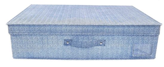 DUE ESSE Textilní úložný box 60 x 40 x 16 cm, modrý rybinový vzor