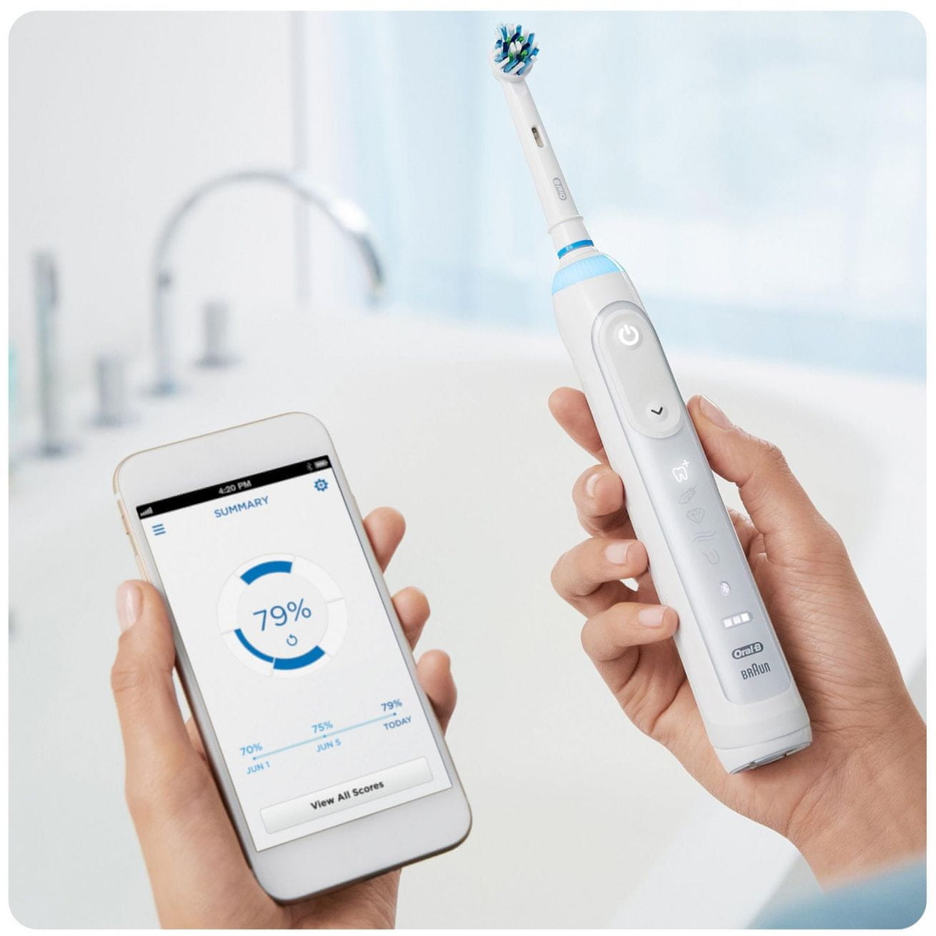 Oral-B Genius 9200W, bela, dvojno polnjenje