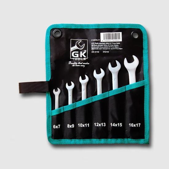 GK TOOLS Sada plochých klíčů 6 - 17 mm, 6 dílů, obal (GK16040/P)