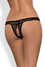 Obsessive Erotická tanga Miamor crotchless thong, černá, L/XL