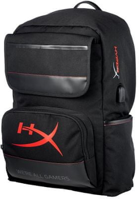 Herní batoh na notebook, nepromokavý, prostorný, USB port, polstrované kapsy, bezpečnostní kapsa