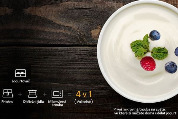 mikrovlnná rúra lg ms23necbw 1200 w výkon rýchly ohrev a varenie veľký priestor kompaktné rozmery do menších kuchýň výroba jogurtu