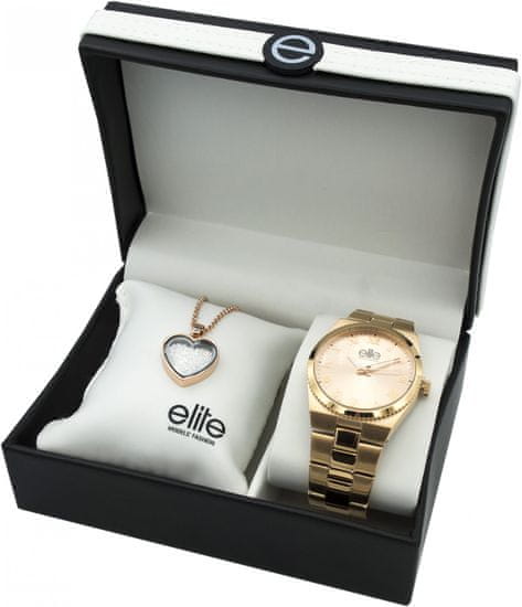 Elite Models dámská sada hodinek a náhrdelníku E54364G-812