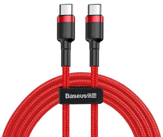 BASEUS Cafule Datový kabel Type-C PD 2.0/QC 3.0/60 W/20 V/3 A, 2 m, červená CATKLF-H09