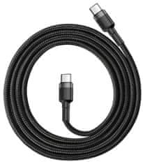 BASEUS Cafule Datový kabel Type-C PD 2.0/QC 3.0/60 W/20 V/3 A, 1 m, šedo-černá CATKLF-GG1
