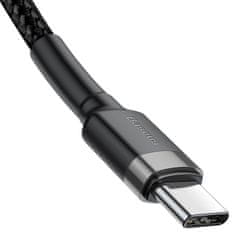 BASEUS Cafule Datový kabel Type-C PD 2.0/QC 3.0/60 W/20 V/3 A, 1 m, šedo-černá CATKLF-GG1