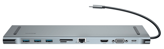 BASEUS Enjoyment multifunkční 10v1 dokovací stanice pro notebook/Macbook, šedá CATSX-F0G - rozbaleno