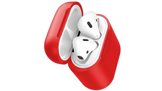BASEUS Bezdrátové silikonové nabíjecí pouzdro pro sluchátka Apple AirPods WIAPPOD-09, červené