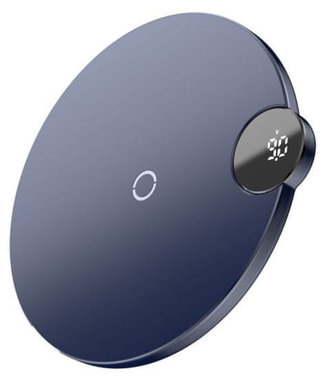 BASEUS Digital Led Display bezdrátová Qi nabíječka, WXSX-03, modrá - rozbaleno