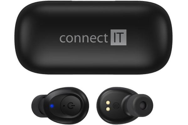 bezdrátová sluchátka s Bluetooth 5.0 connect it true wireless hyper-bass ed. Ii bt bezkabelová liion led diody 500mah pouzdro powerbanka funkce automatické vypínání nabíjení