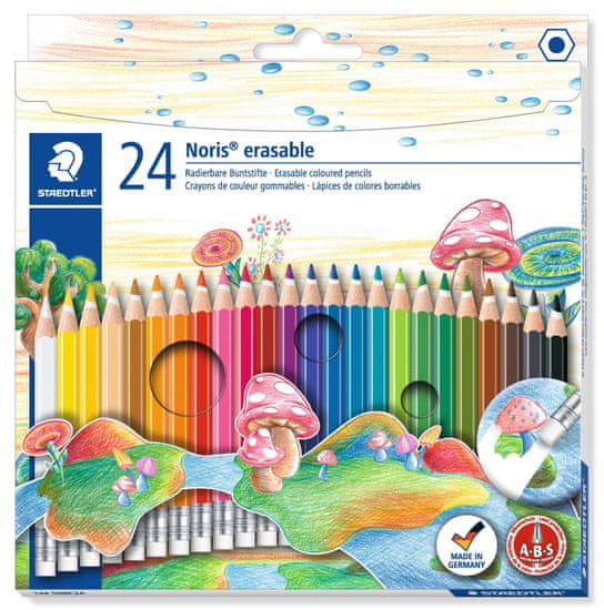 Staedtler Barevné pastelky s gumou "Noris Club", 24 barev, sada, šestihranné, STAEDTLER