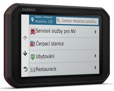 GPS navigace pro nákladní automobily a autobusy Garmin Dezl 780T-D Lifetime Europe45, digitální dopravní informace, databáze bodů zájmu, hotelů, restaurací