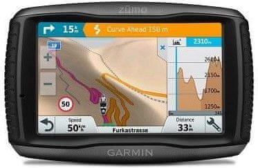 Motocyklová GPS navigace Zumo 595 Lifetime Europe45, mapa střední Evropy, doživotní aktualizace, Bluetooth hands-free, odolná, poslech hudby