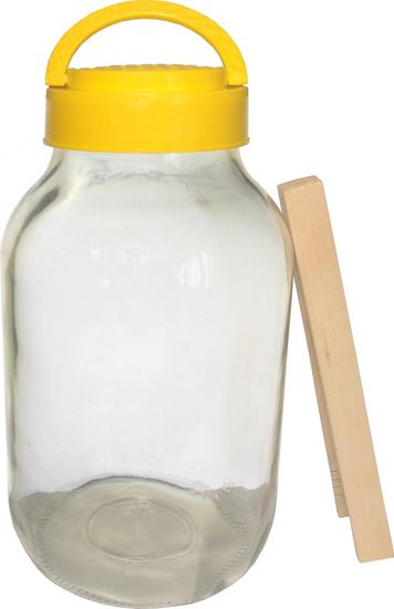 Marex Trade Skleněná láhev na okurky 4 l + dřevěné kleště zdarma