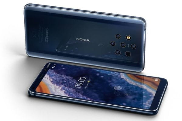 chytrý telefon Nokia 9 pureview ip67 odolný vůči vodě a prachu reproduktor s chytrým zesilovačem gorila glass 5 ochrana z obou stran čtečka otisků prstů