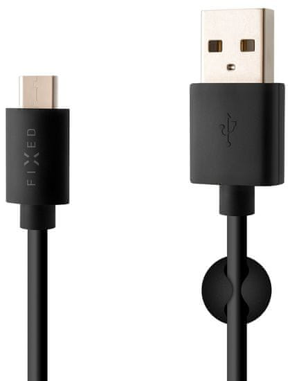 FIXED Kabel USB-C, 2 metry, MFI, 3 A, černý FIXD-UC2M-BK