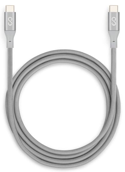 EPICO Nabíjecí / Datový kabel EPICO USB-C do USB-C (3.1) pletený 1,8m - silver 9915141900001