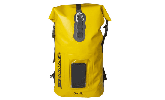 Celly Voděodolný batoh Explorer 20L s kapsou na mobilní telefon do 6,5", žlutý EXPLORERBP20LYL