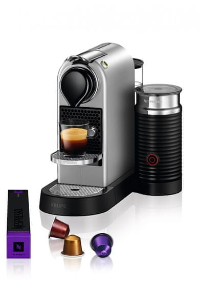 Nespresso kávovar na kapsle Krups Citiz & Milk Stříbrný XN761B10