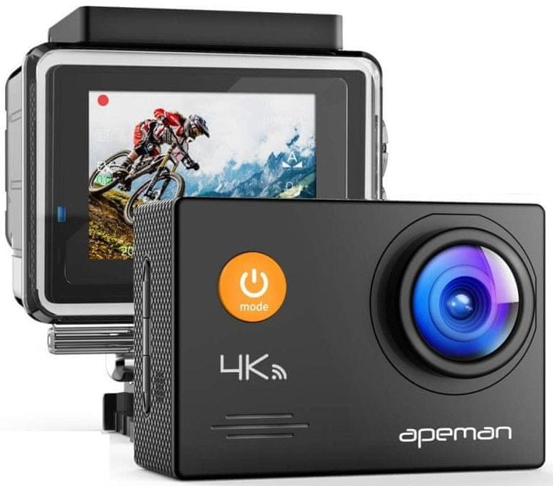 Apeman Odolná digitální kamera A79, 4K Ultra HD, vodotěsné pouzdro do 40 m - zánovní