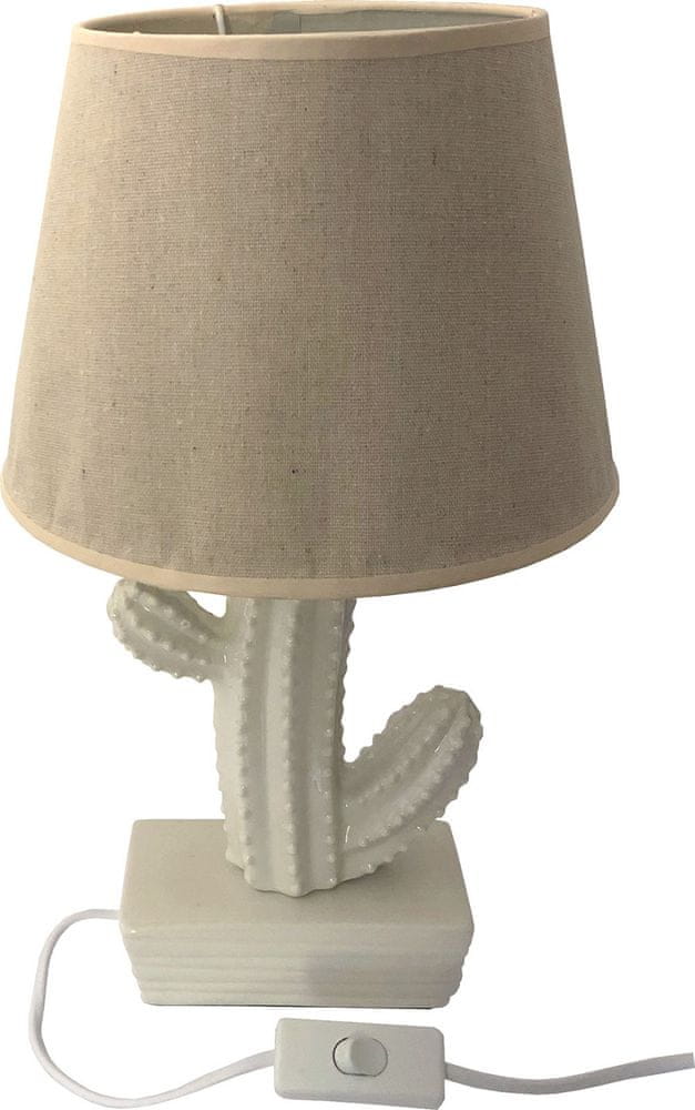 DUE ESSE Stolní lampa bílá s bílým kaktusem 38 cm