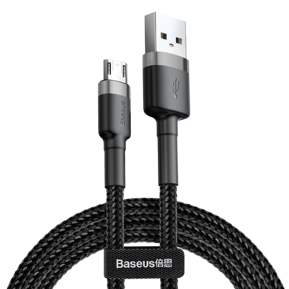 BASEUS Cafule datový kabel Micro USB, 1m, šedo-černá CAMKLF-BG1