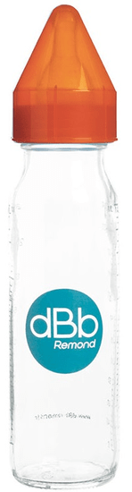 DBB Remond Kojenecká lahvička skleněná 240 ml, savička silikon 0-4 měsíce