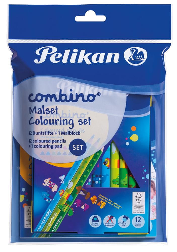 Pelikan Set Combino - omalovánky + 12 pastelek