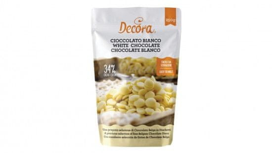 Decora Belgická bílá čokoláda 34% 250g