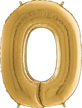 Nafukovací balónek číslo 0 zlatý 66cm