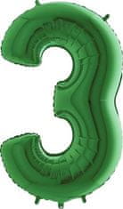 Grabo Nafukovací balónek číslo 3 zelený 102cm extra velký 