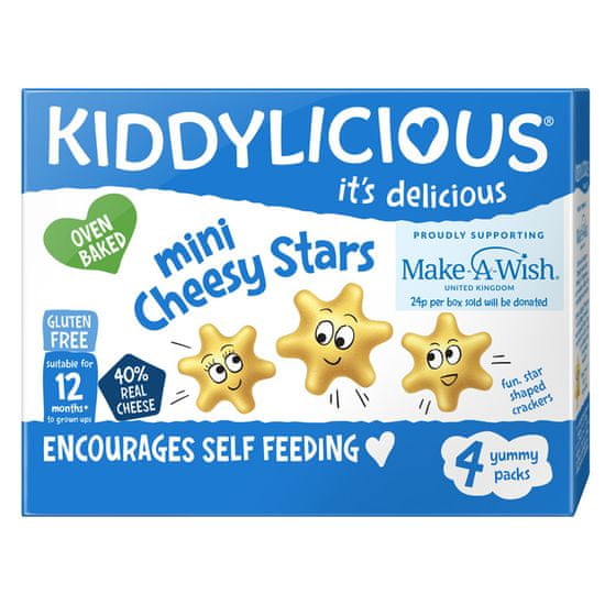 Kiddylicious Mini sýrové hvězdičky 4x48 g