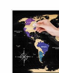1DEA.me Stírací mapa světa Travel Map of the World Black - mapa v dárkovém tubusu