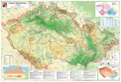 Excart Česká republika - nástěnná obecně zeměpisná mapa 140 x 100 cm - papírová mapa