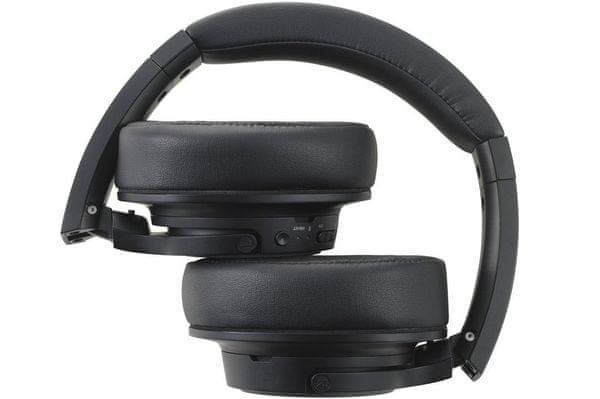 időtlen, divatos Bluetooth vezeték nélküli fejhallgató audio-technica ath-sr50 bt s anc zajcsökkentés aptx 5.0 verziótartomány 10 m tartósság 28 óra működés minőségi részletes hang szép basszus levehető kábel összecsukható kialakítás fejhallgató tok kényelem lágy fülpárna
