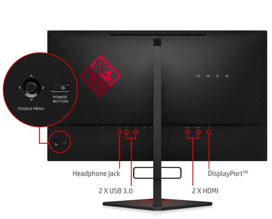 HP Omen X 25 HDMI DP USB 3.0 wide viewing angle