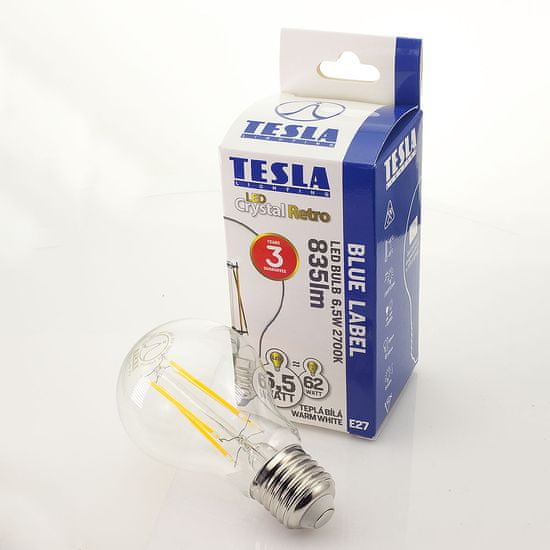 Tesla Lighting LED žárovka CRYSTAL RETRO BULB E27, 6,5W