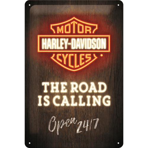 Postershop Plechová cedule Harley-Davidson (The Road is Calling), 30 × 20 cm